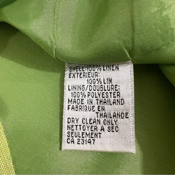 Talbots 100% Irish Linen Lime Green Sheath Dress Women’s Sz 6 Sleeveless Classic - Picture 15 of 15